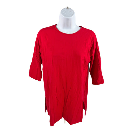 J.Jill Women’s Red 1/2 Ballet Sleeve Tunic Shirt - S Petite