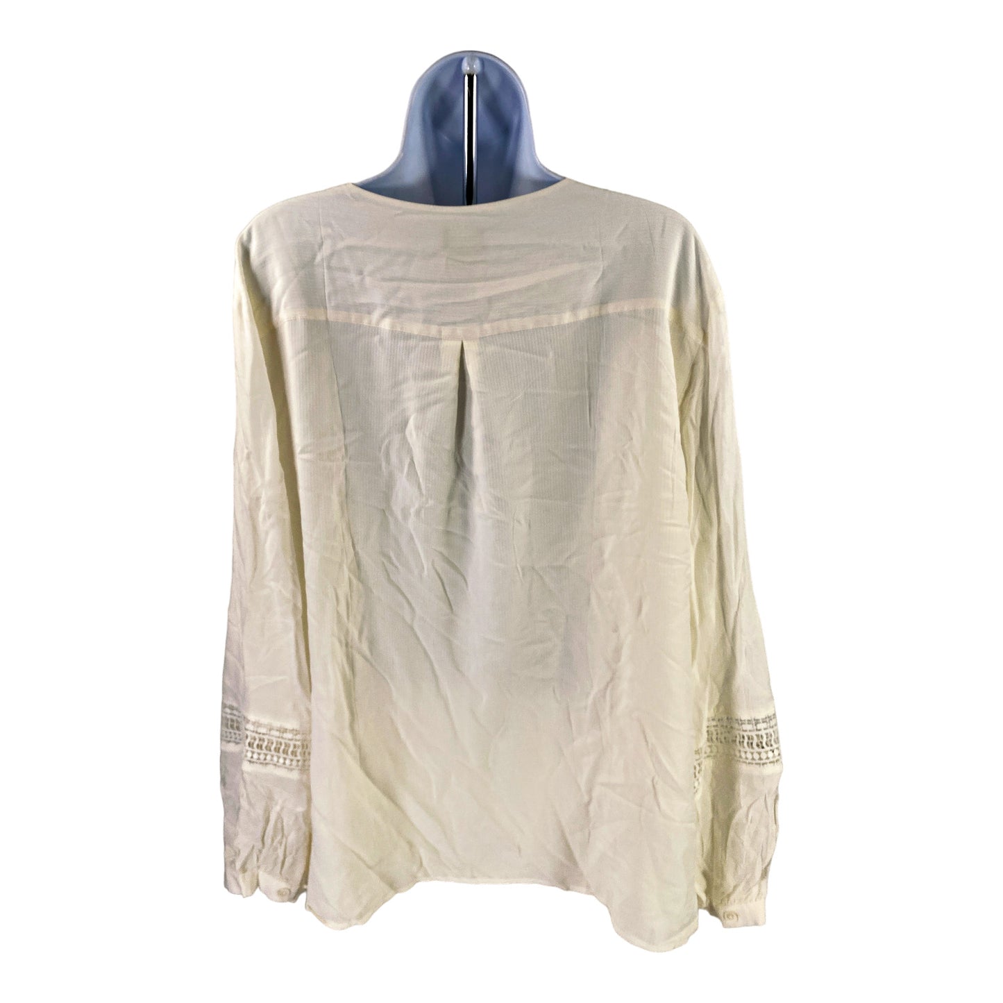 NEW Chico’s Women’s White Lace Trim Pullover Blouse - 4/US 20