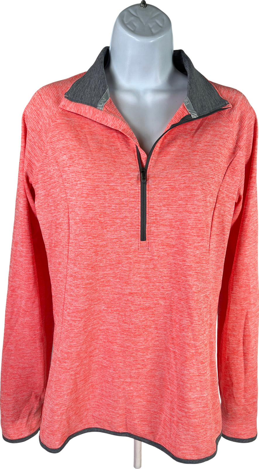 Under Armour Women’s Bright Coral Threadborn Run 1/4 Zip Shirt - M