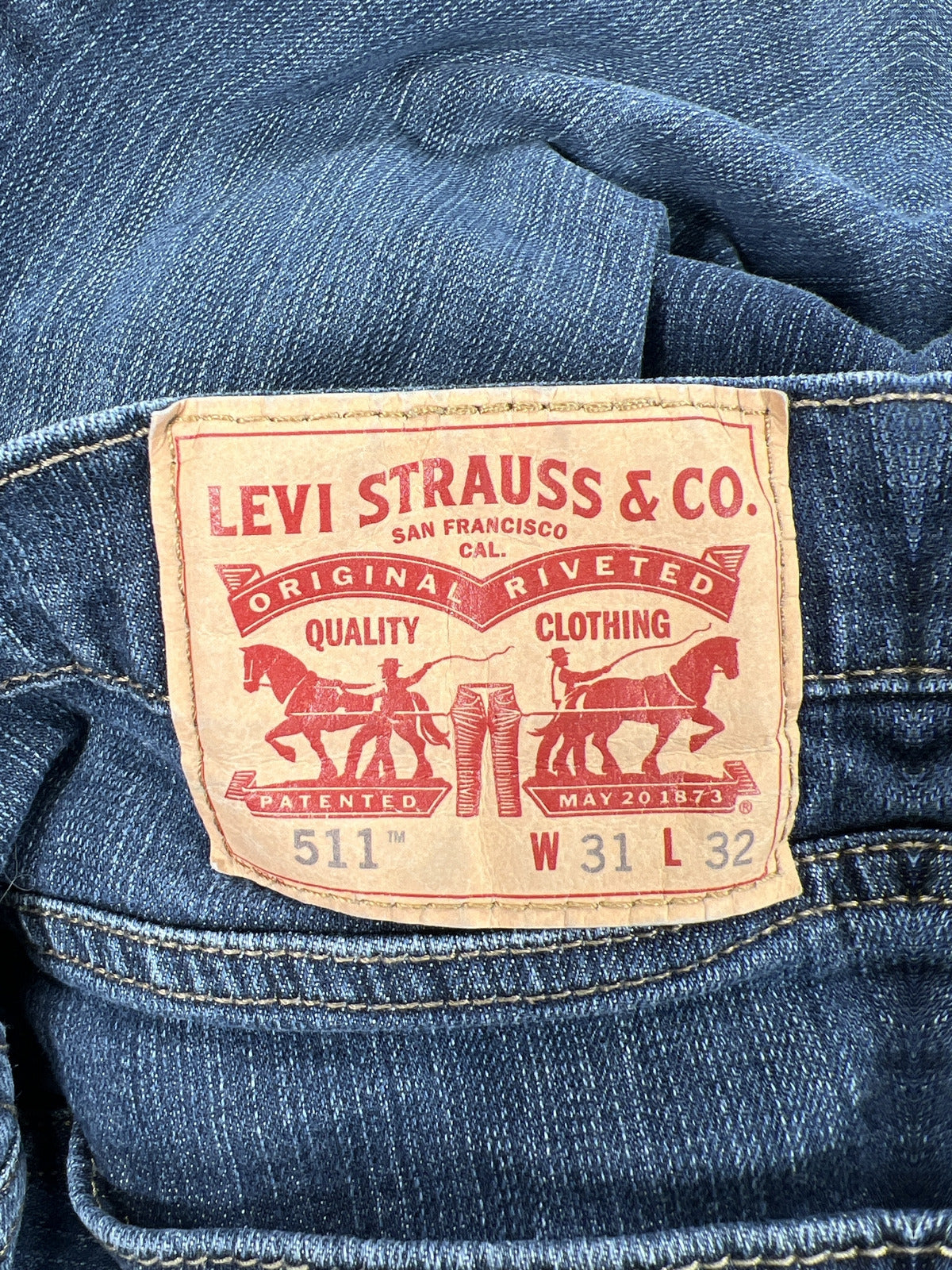 Levi’s Men’s Dark Wash 511 Slim Fit Denim Jeans - 31x32