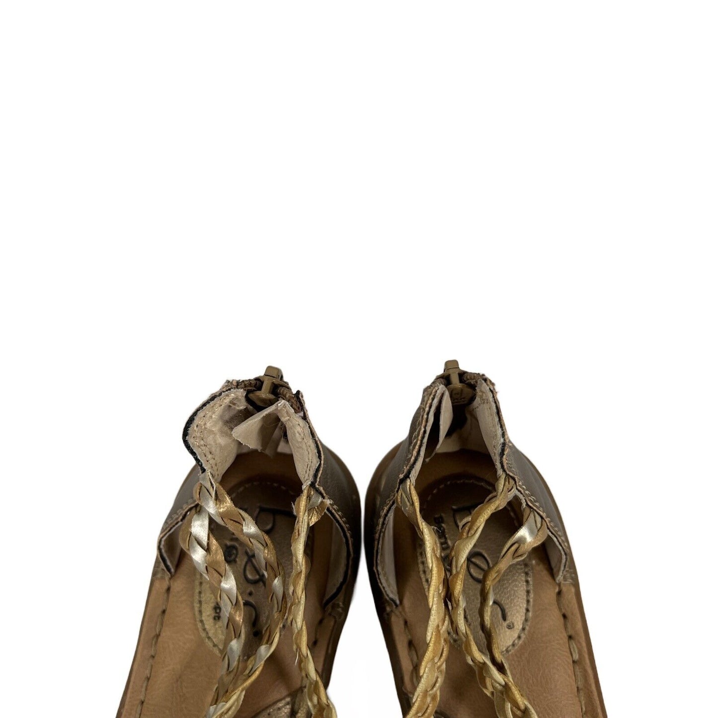 BOC Women's Gold/Bronze Braided Strappy Sandals - 8