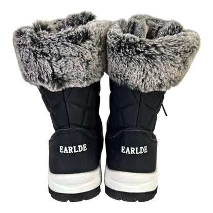 Earlde Women’s Black Faux Fur Lined Winter Snow Boots - 7.5 Wide