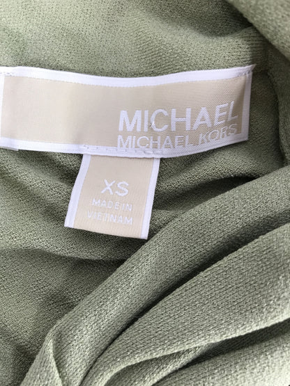 Michael Kors Women’s Green Keyhole Long Sleeve Top Blouse - XS