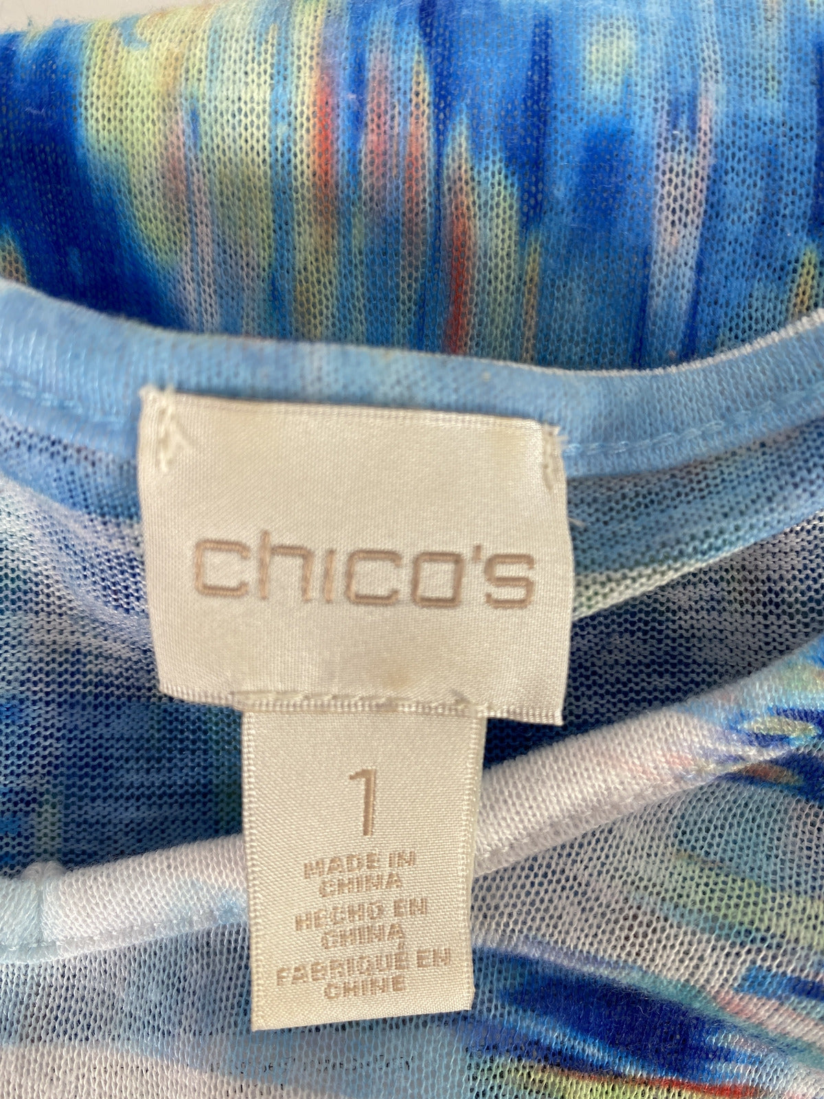 Chico’s Women’s Blue Striped Nouveau Easy Short Sleeve T-Shirt - 1/US M