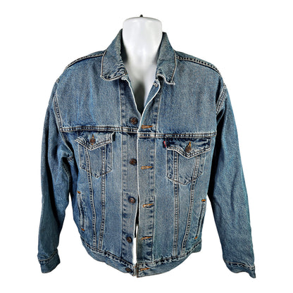 Levis Men’s Medium Wash Long Sleeve Denim Trucker Jean Jacket - L