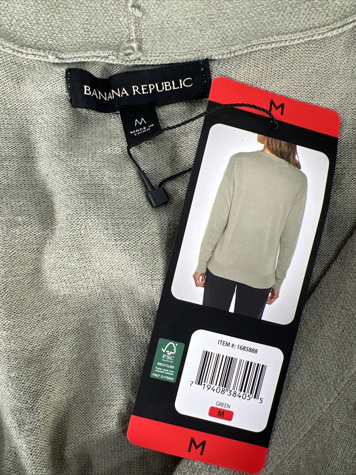 NEW Banana Republic Women's Green Long Sleeve Cardigan Sweater - M