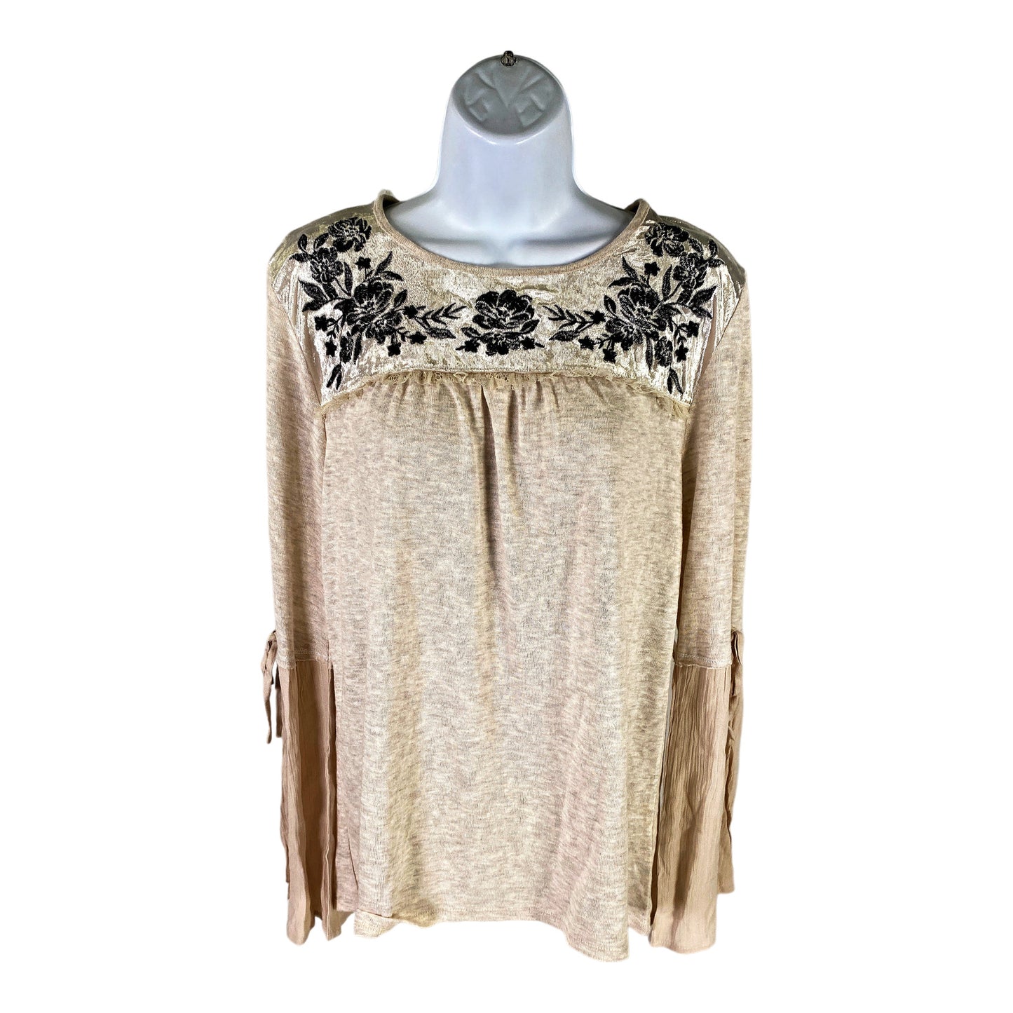 NEW Altard State Women’s Beige/Oatmeal Floral Long Sleeve Shirt - L