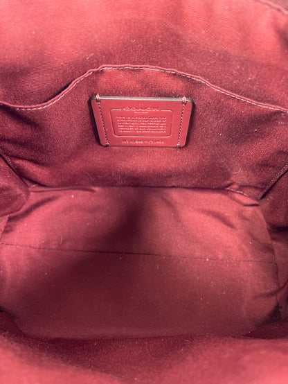 Coach Women’s Burgundy/Red Mini Emma Pebbled Leather Handbag Purse