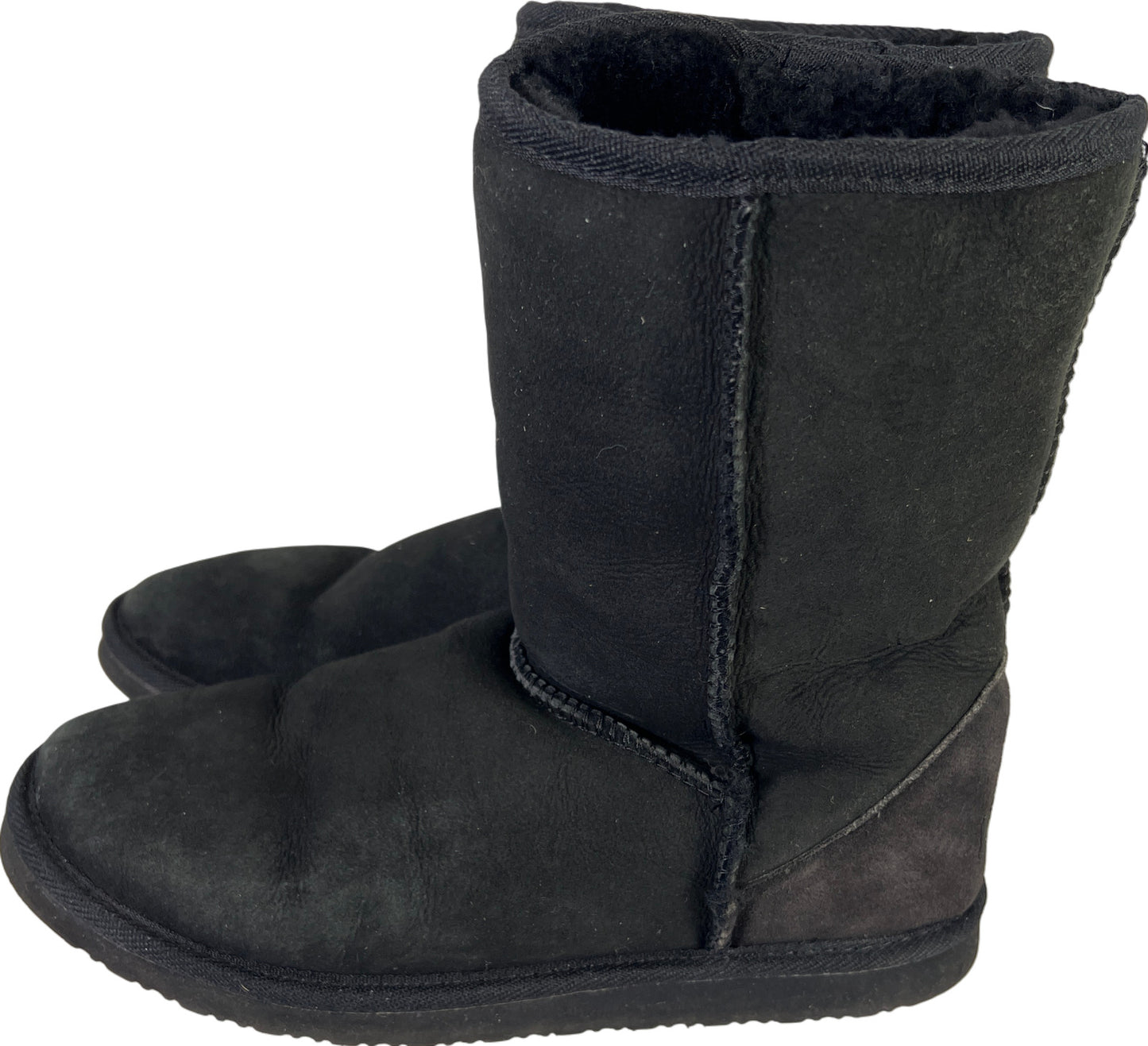 Minnetonka Women’s Black Short Pull On Shearling Boots - 9