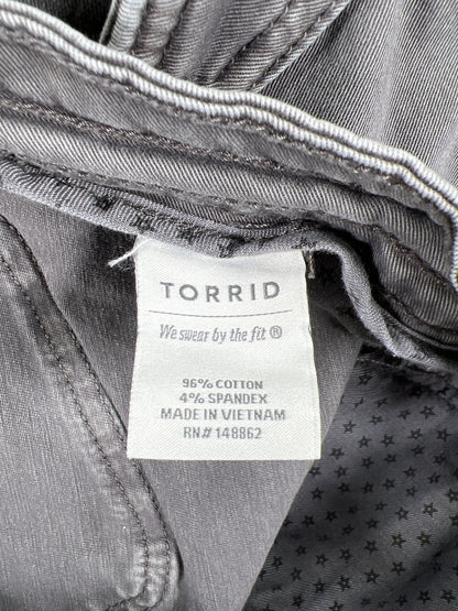 Torrid Women’s Gray Stretch Crop Aviator Skinny Leg Pants - 18