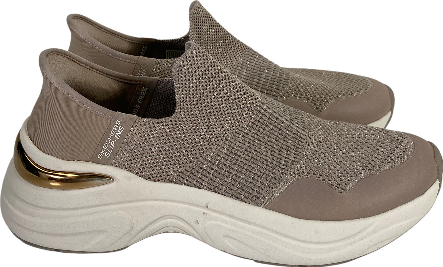 Skechers Women’s Taupe/Gold Hands Free Slip-ins Hazel Priya Shoes - 8.5