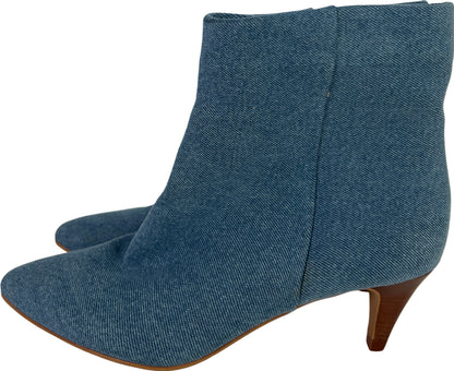 Dolce Vita Women’s Blue Denim Pointed Toe Heeled Booties - 6.5 M