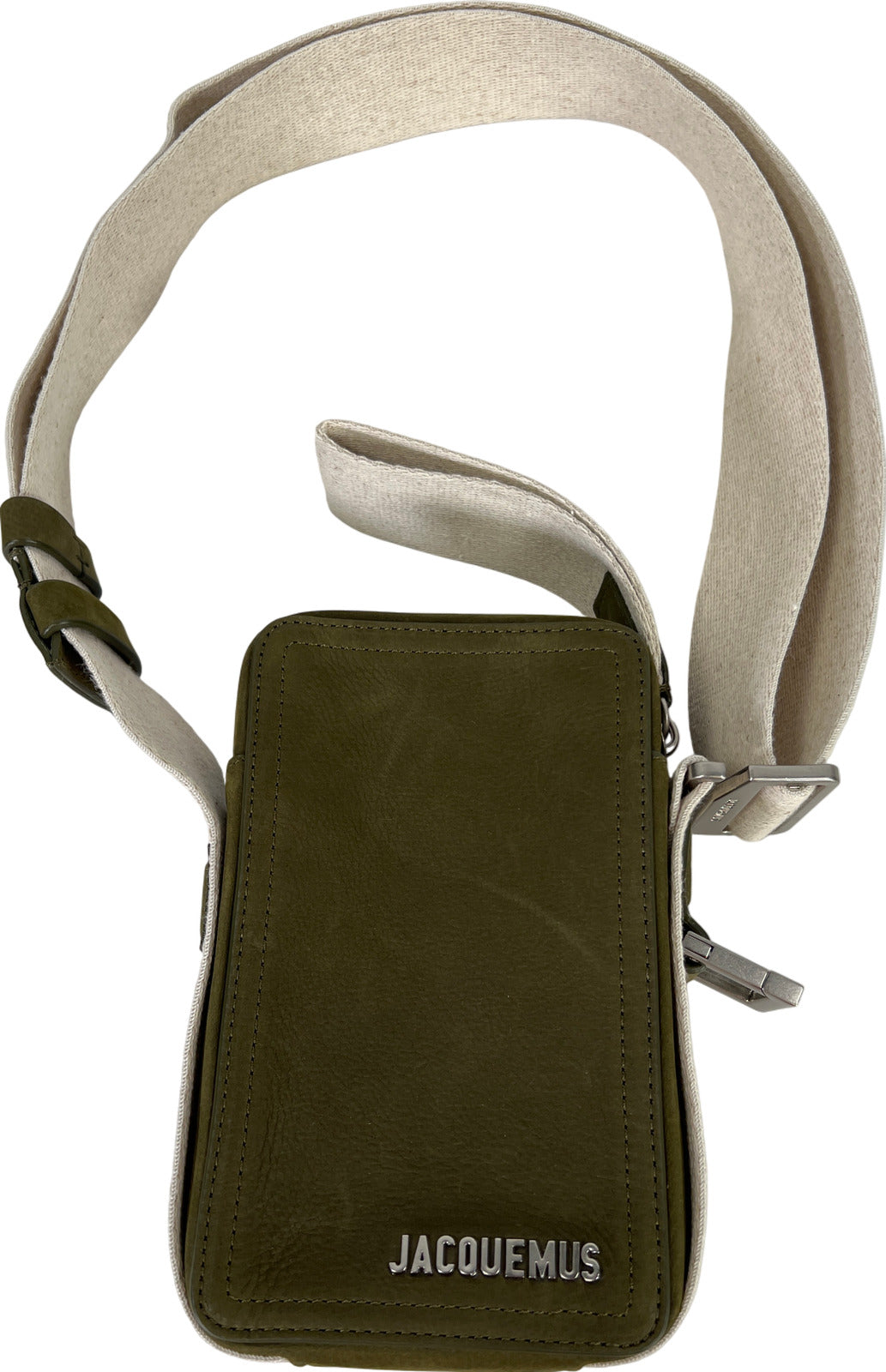 Jacquemus Green Suede Le Cuerda Vertical Crossbody Shoulder Bag