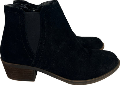 Kensie Women’s Black Suede Garry Block Side Zip Ankle Booties - 7.5