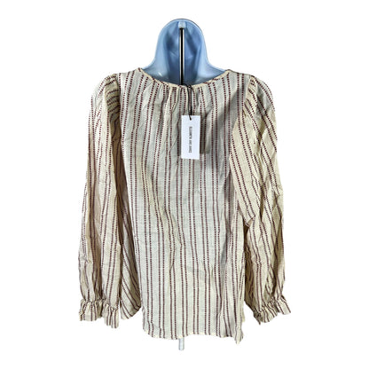 NEW Elizabeth and James Women’s Beige Striped Boho Style Blouse - M