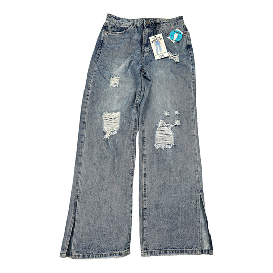 NEW YMI Women’s Light Wash Distressed Wide Leg Denim Jeans - 11/30