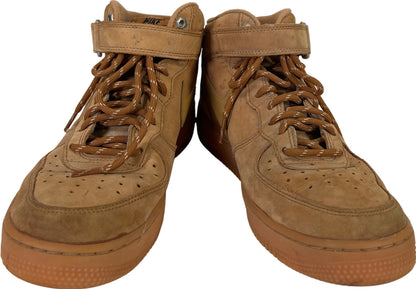 Nike Air Force 1 Men’s Tan/Wheat Mid Lace Up Basketball Sneakers - 8