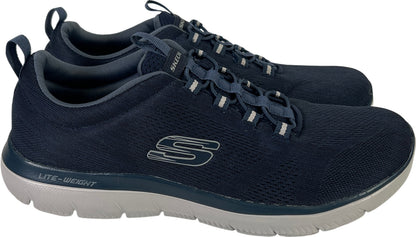 Skechers Men’s Blue Memory Foam Summits Slip On Walking Shoes - 9.5 Wide Fit