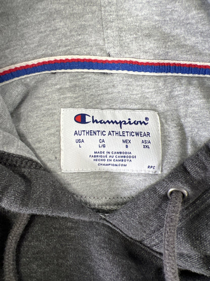 Champion Men’s Gray Graphic Front Pullover Cotton Hoodie - L