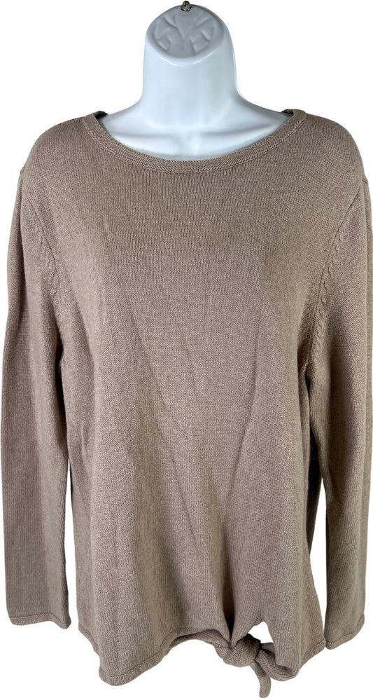 J. Jill Pure Women’s Brown Tie Accent Knit Long Sleeve Sweater - L