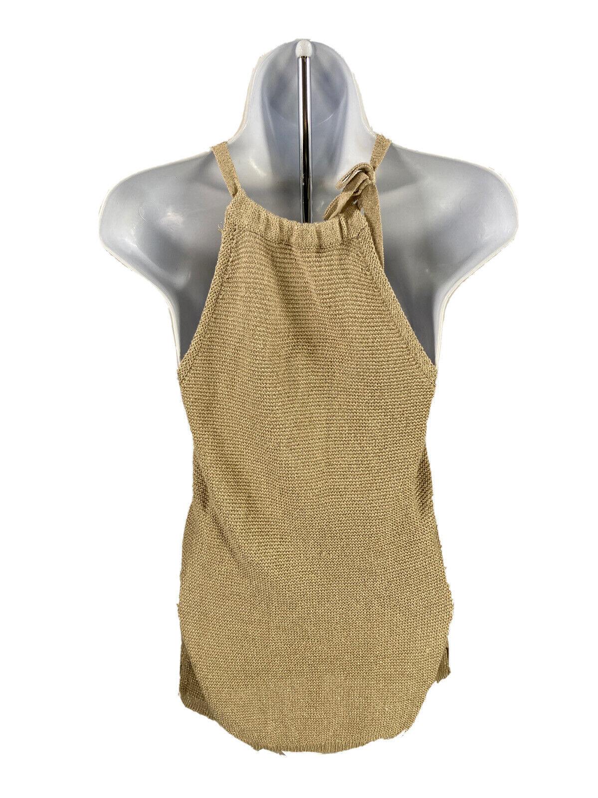 White House Black Market Women's Gold Sleeveless Sweater Sz XS