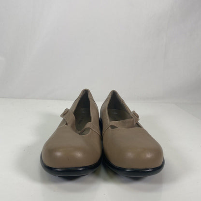 P.W. Minor Women's Taupe Leather Classic Marry Jane Walking Shoes Sz 5.5