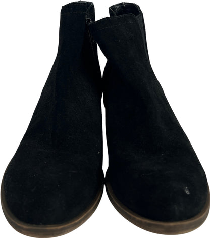 Kensie Women’s Black Suede Garry Block Side Zip Ankle Booties - 7.5