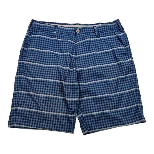 Under Armour Men’s Blue Checkered Match Play Athletic Golf Shorts - 40