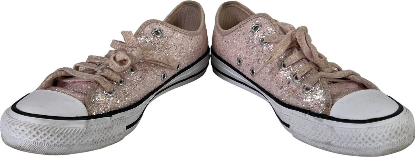 Converse Women’s Pink Glitter Shine Low Top Lace Up Sneakers - 7