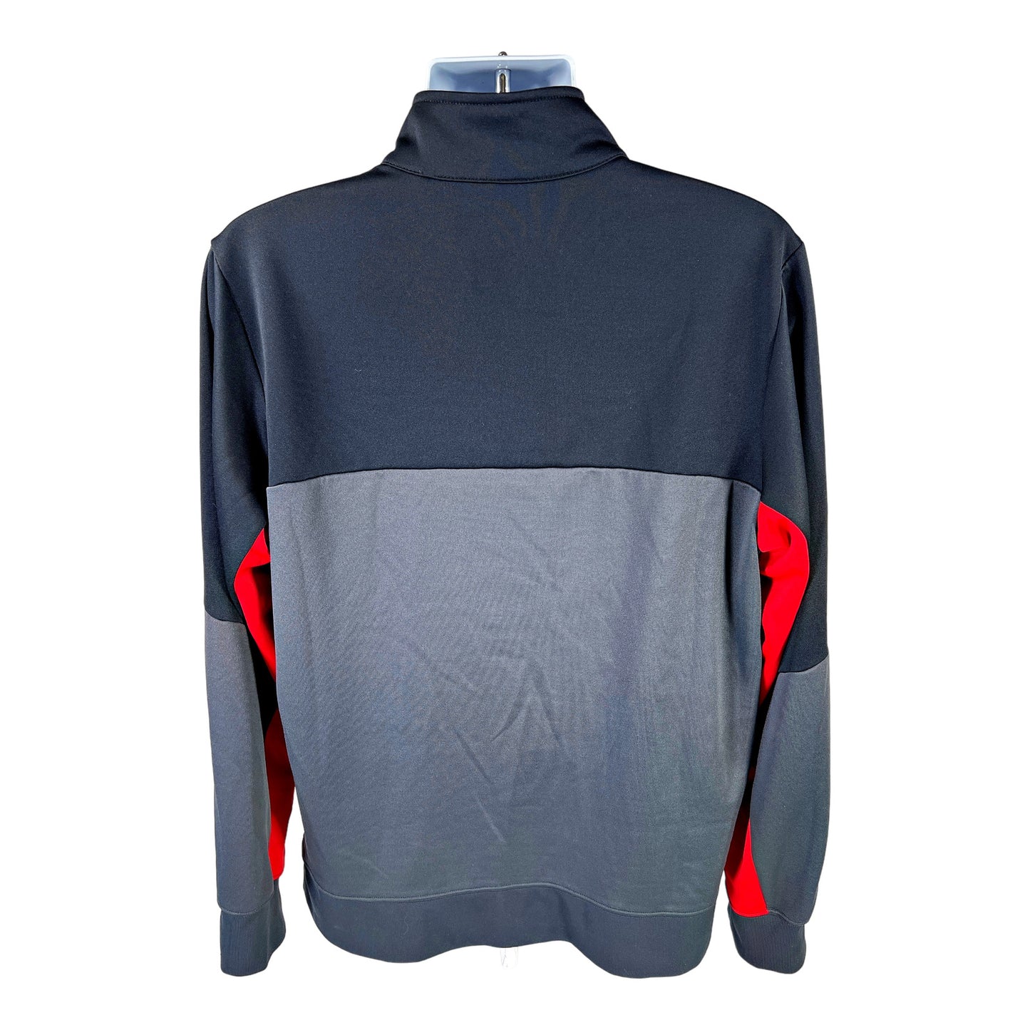 Nike Men’s Gray/Red Dri-Fit Long Sleeve Athletic Full Zip Sweatshirt - L