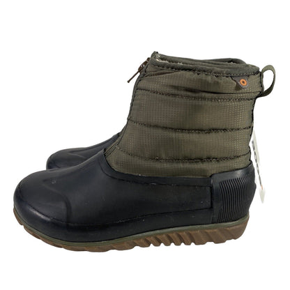 NEW Bogs Women's Olive Green Casual Winter Zip Waterproof Boots - 6