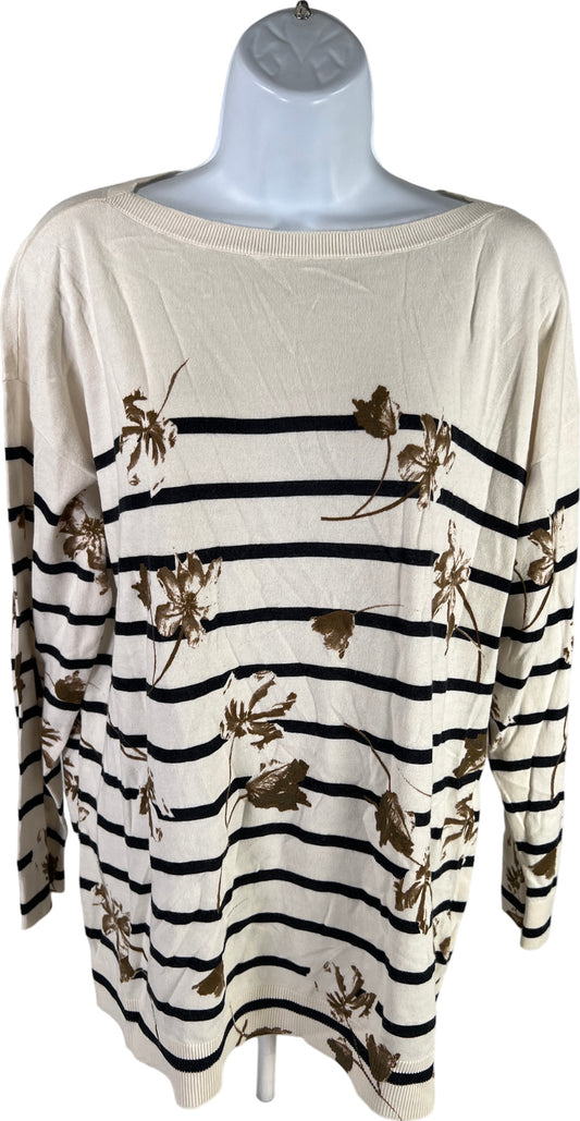 NEW Lauren Ralph Lauren Women’s Ivory Thin Knit Long Sleeve Sweater - Plus 1X