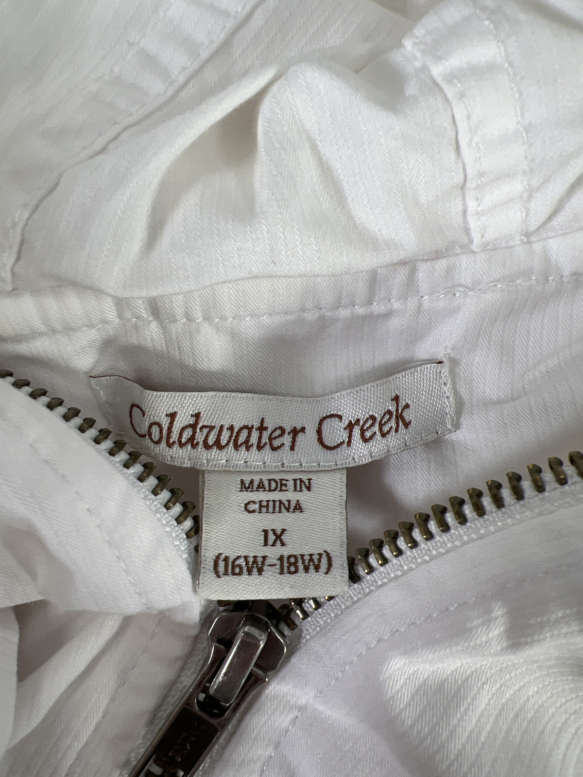 Coldwater Creek Women’s White Lightweight Basic Jacket - Plus 1X