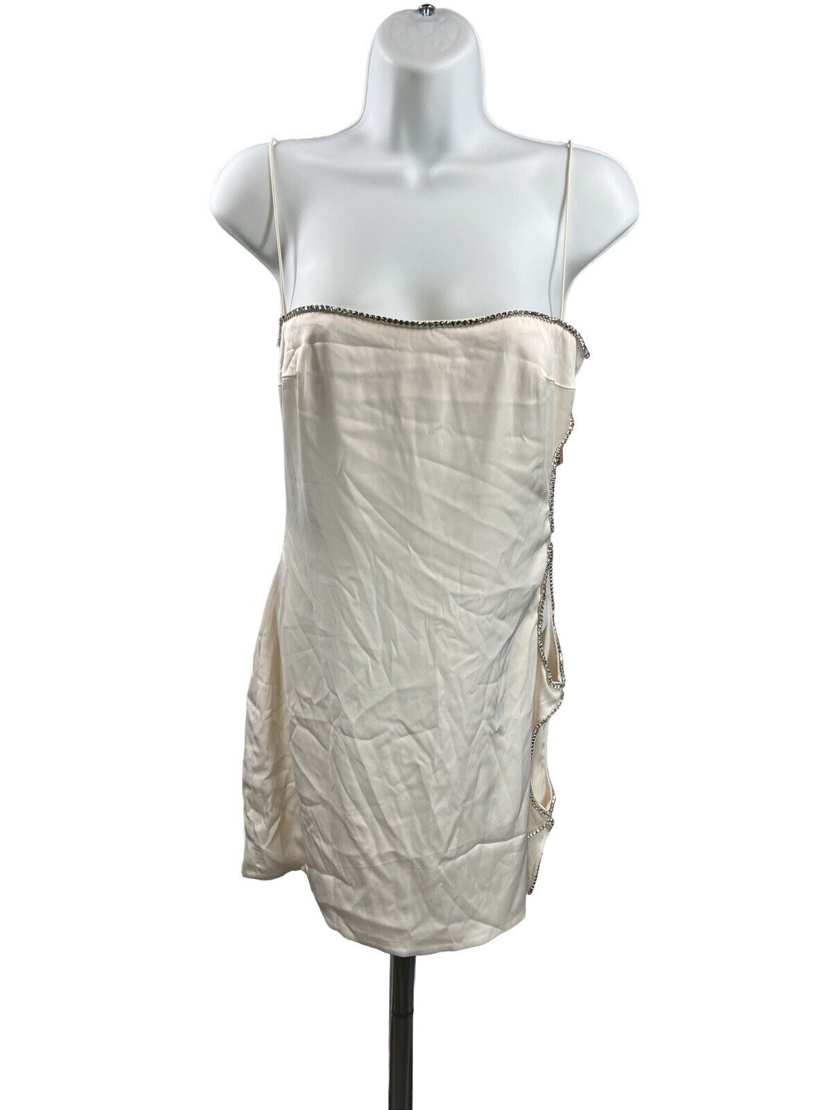 NEW Oh Polly Women's Ivory Rhinestone Spaghetti Strap Dress - 6