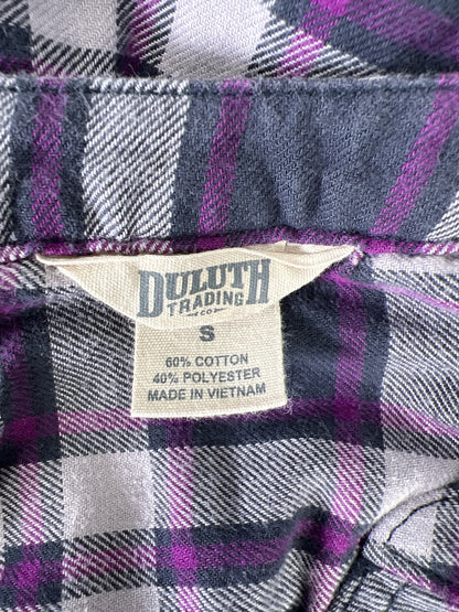 Duluth Trading Women’s Purple Plaid Long Sleeve Flannel Shirt - S