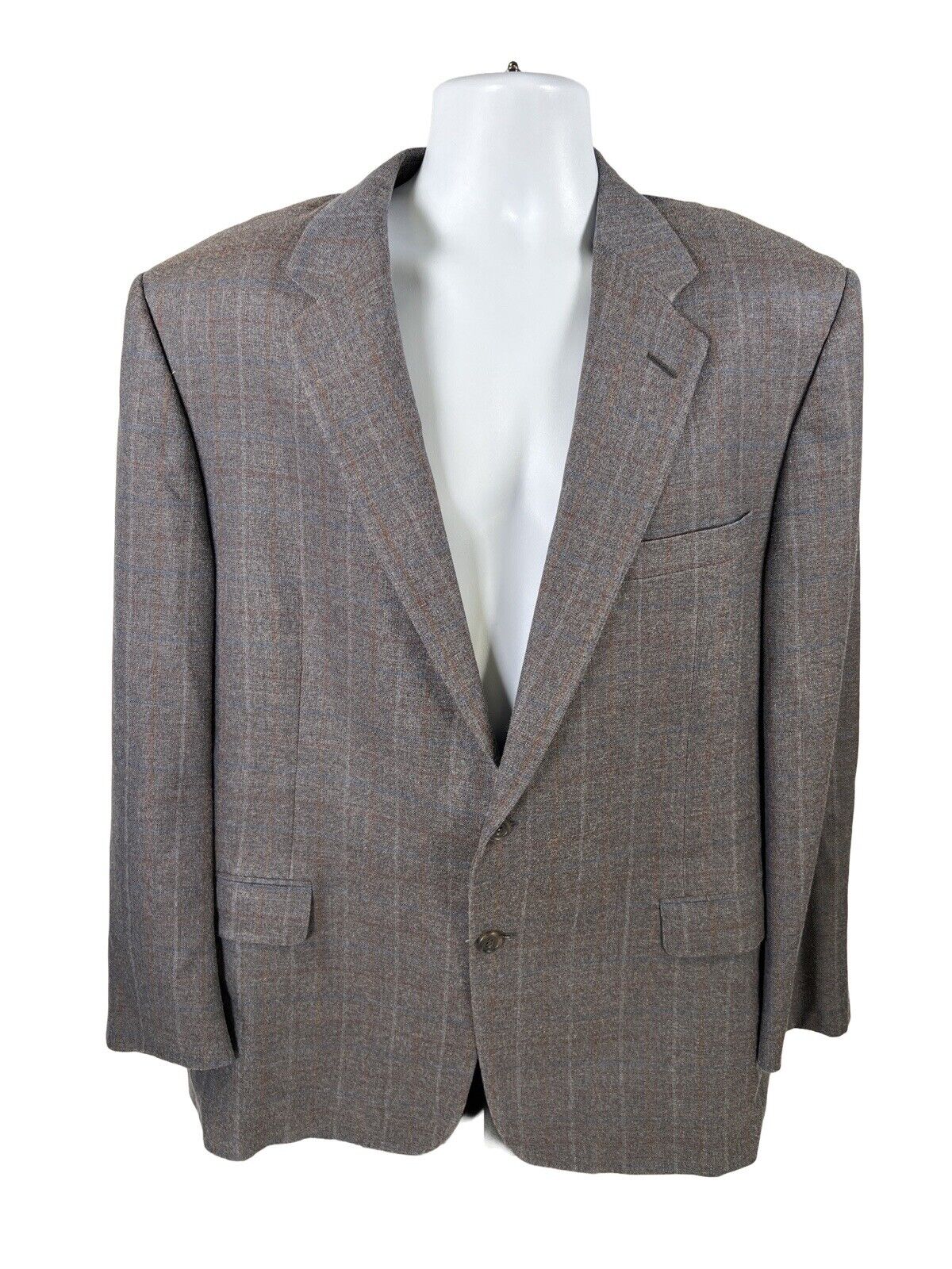 Hickey Freeman Men's Blue Plaid Silk Blend Blazer Jacket - 46 Reg