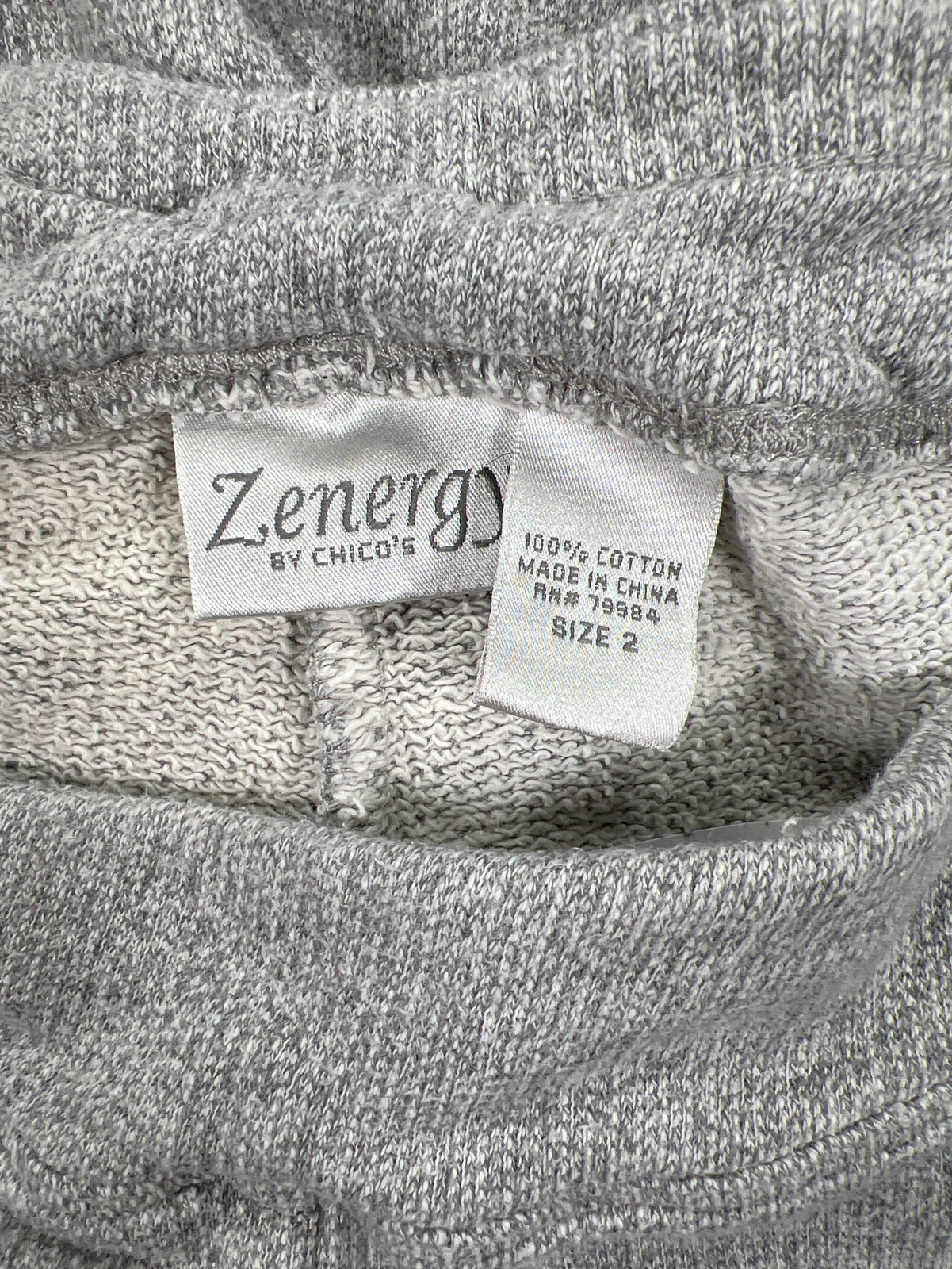 Chico’s Women’s Gray Zenegry Terry Knit Crop Loungewear Sweatpants - 2/US L