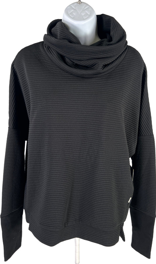 NEW Mondetta Women’s Black Ribbed Cowl Neck Sweatshirt - M