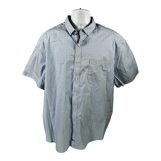 NEW Johnston and Murphy Men’s Blue Short Sleeve Button Up Shirt - 2XL