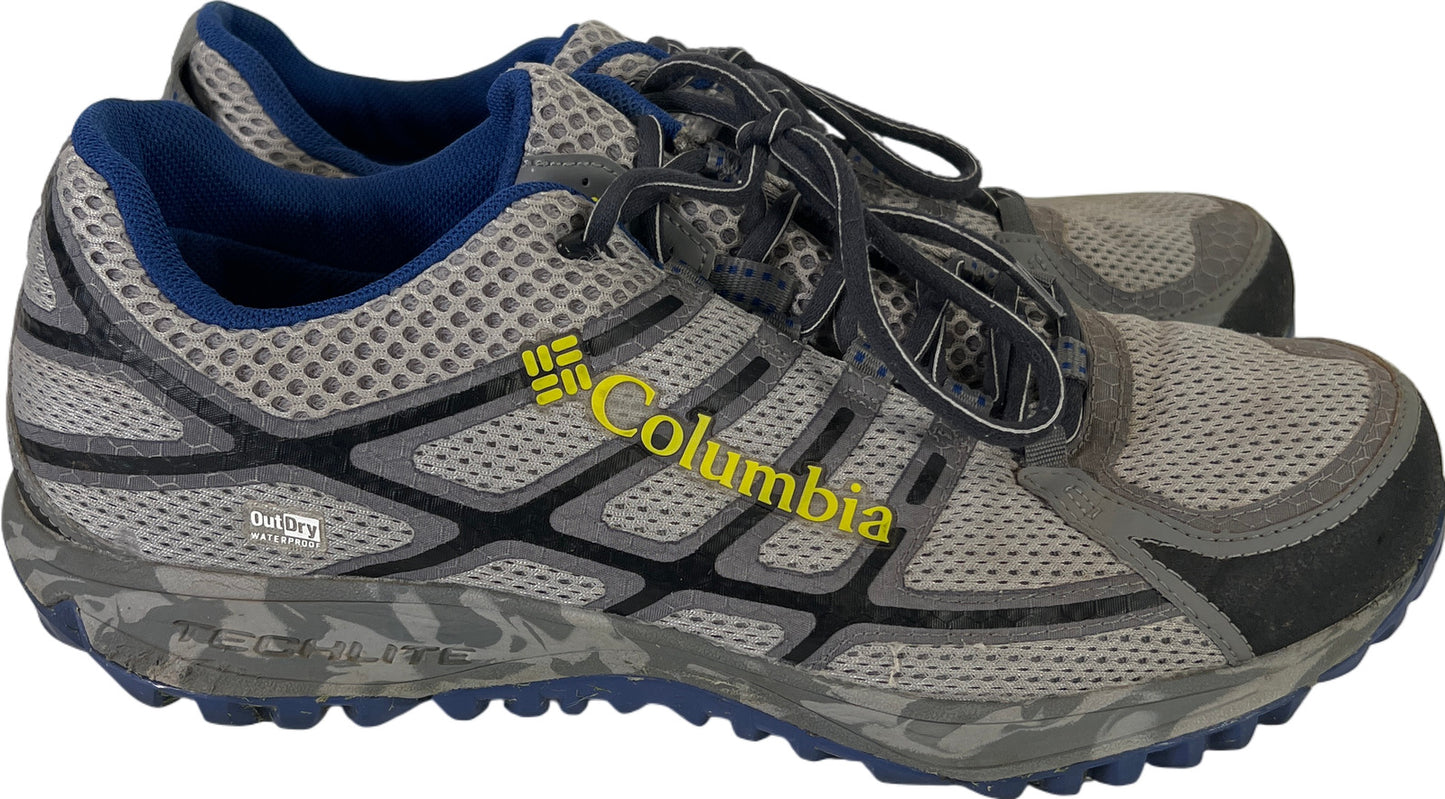 Columbia Men’s Gray/Blue Lace Up Tech-Lite Hiking Shoes - 10