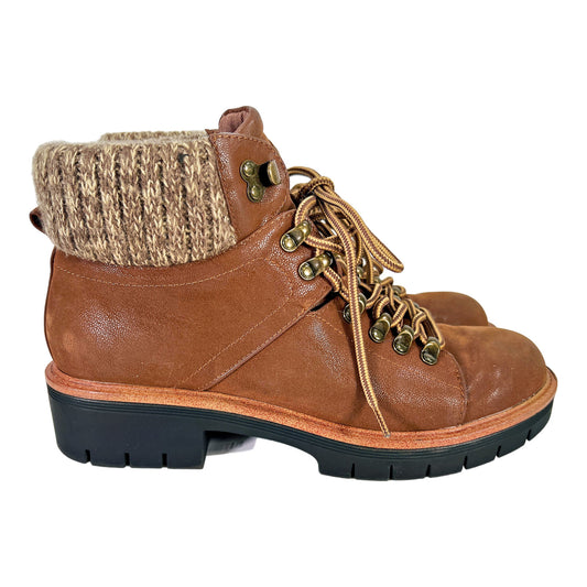 MIA Women’s Brown Cognac Lace Up Fashion Boots - 7.5