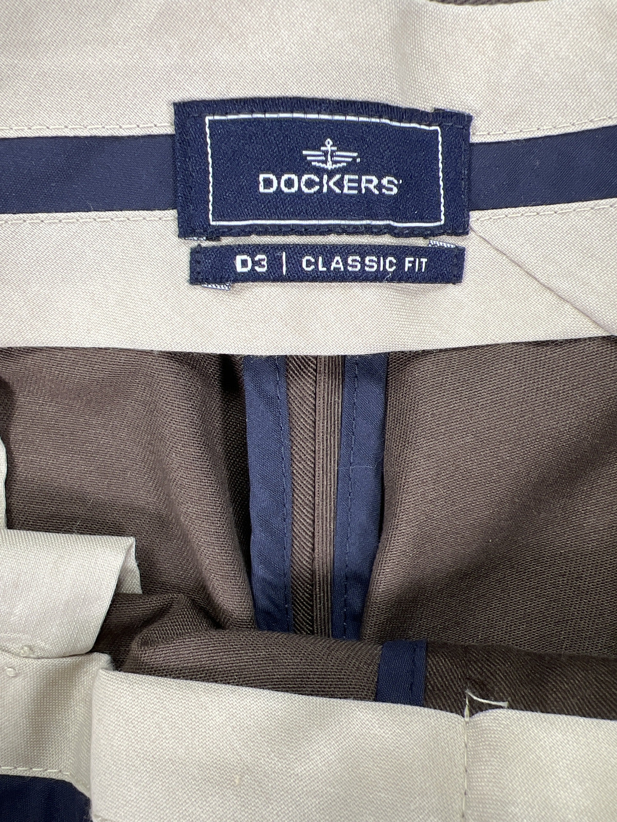 NEW Dockers Men’s Brown D3 Classic Fit Chino Pants - 33x32