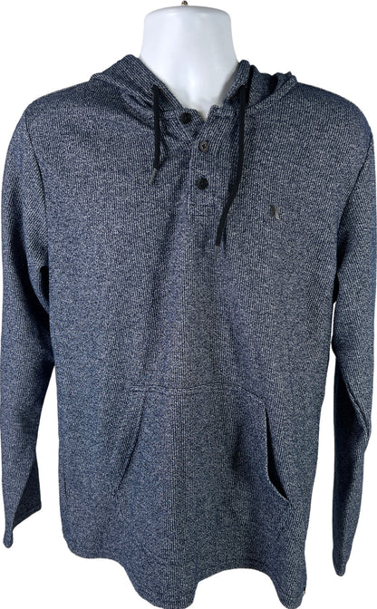 Hurley Men’s Navy Blue Knit Cotton Blend Henley Hoodie - L