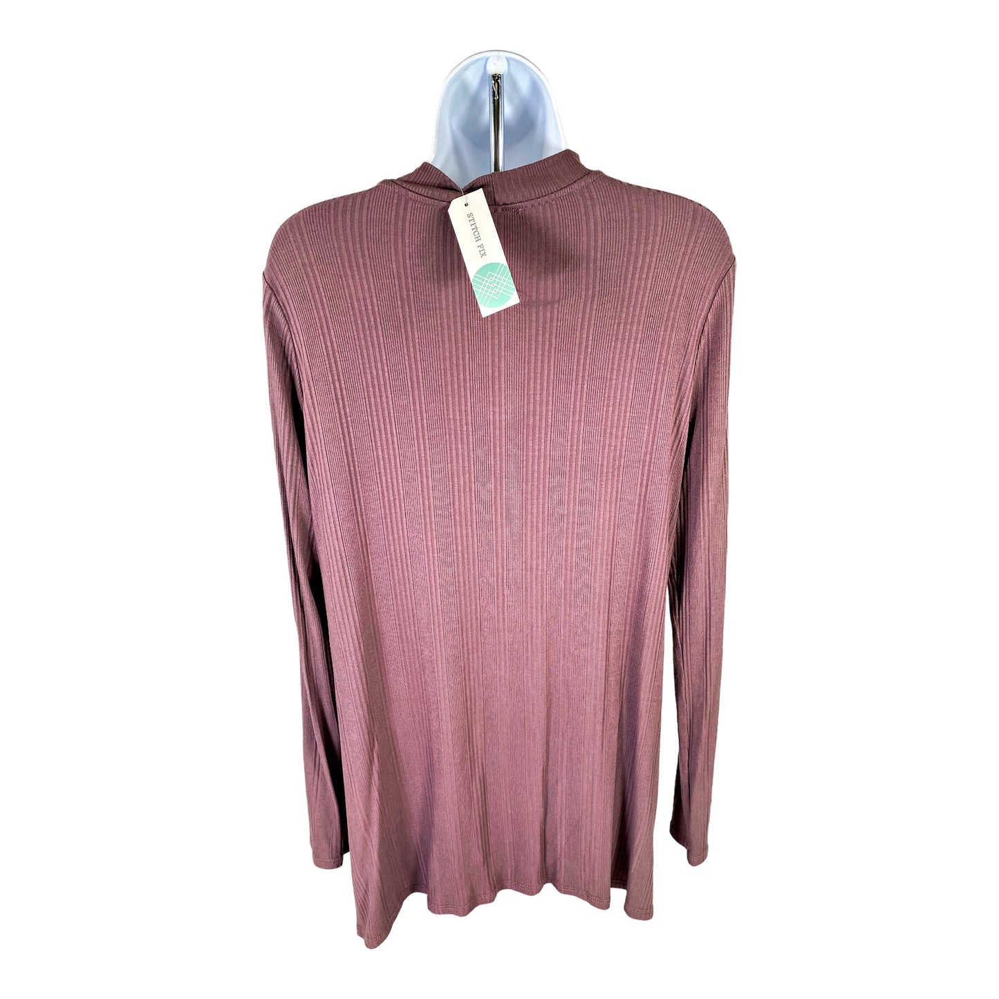 NEW Papermoon Women’s Purple Kirstie Ribbed Mock Neck Knit Top - L