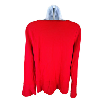 Ann Taylor Women’s Red Long Bell Sleeve Sweater - M