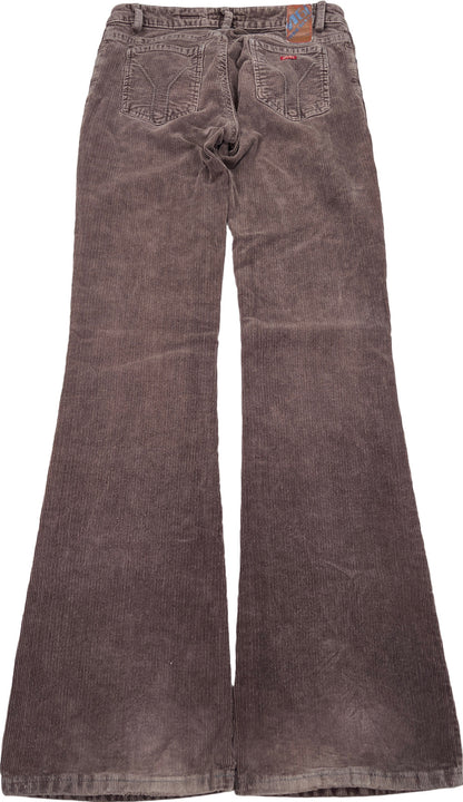 Miss Sixty Women’s Brown Extra Low Boot Cut Corduroy Pants - 29