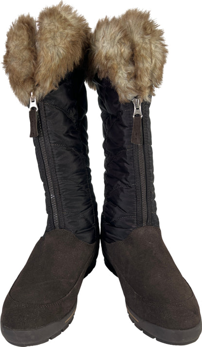 Lands End Women’s Brown Suede Power Run Tall Winter Boots - 8B