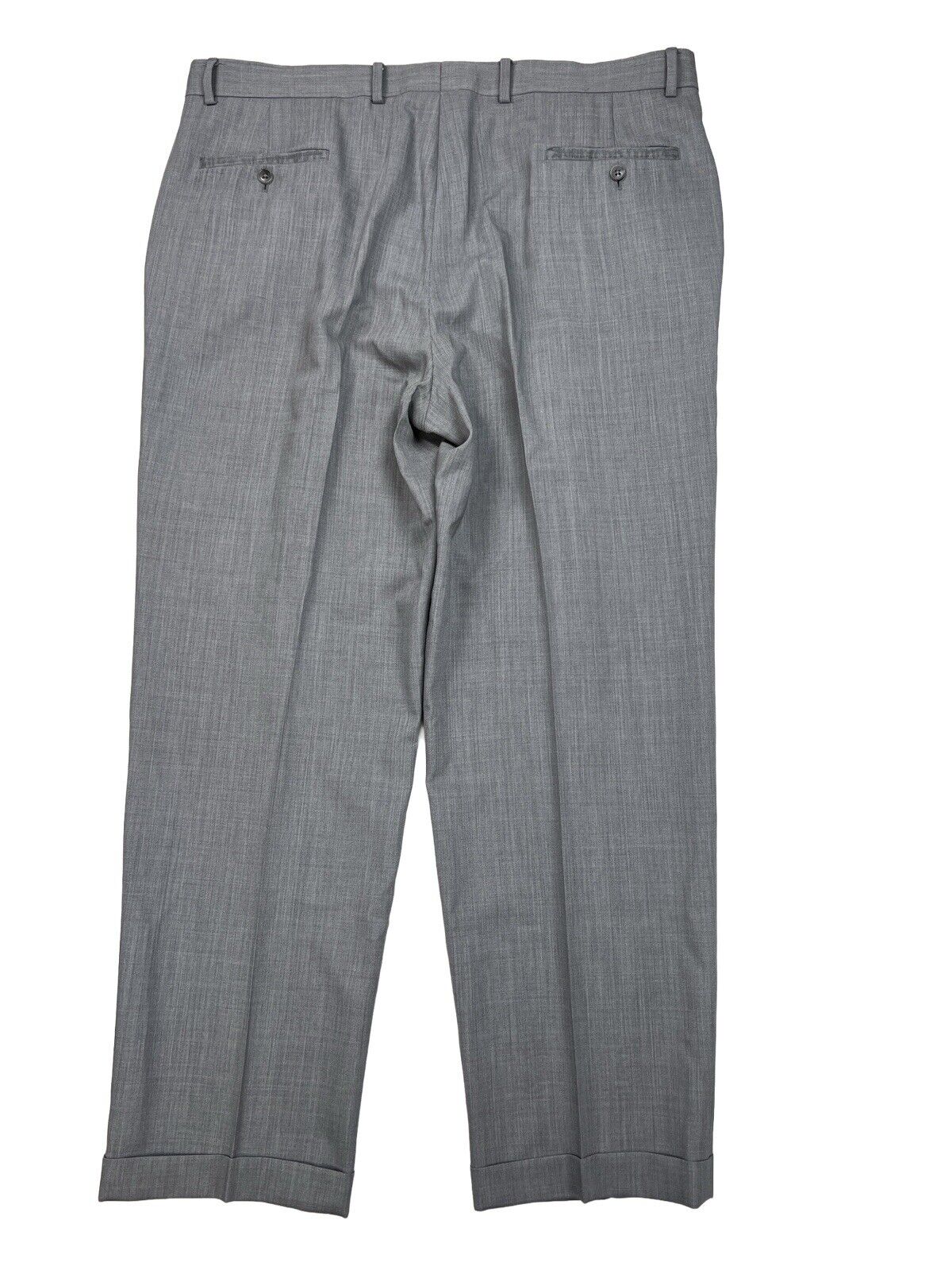 Joseph and Feiss Men's Gray 100% Wool Pleated Dress Pants - 40x31