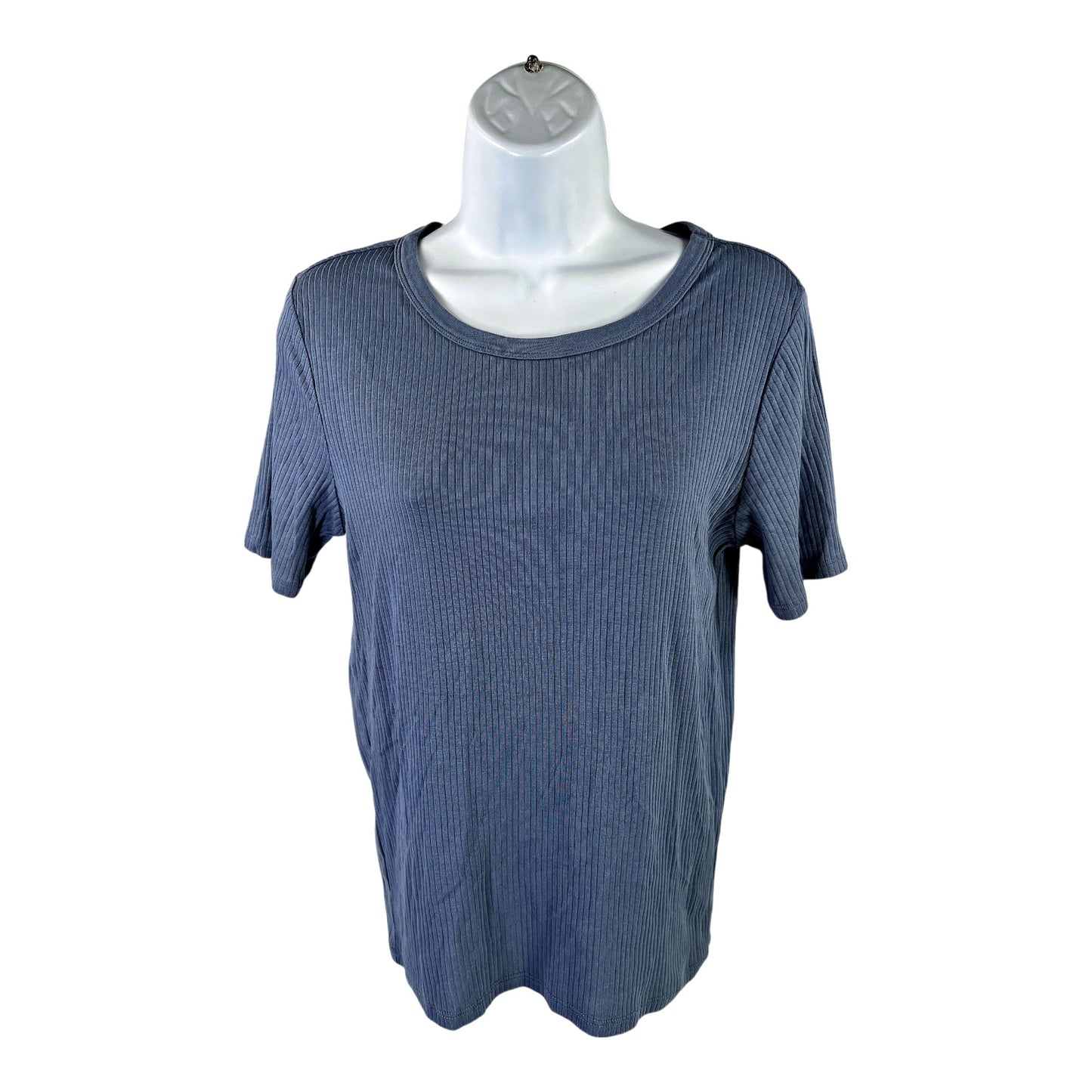 Lucky Brand Women’s Blue Ribbed Short Sleeve T-Shirt - L