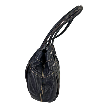 Tignanello Women’s Black Leather Magnetic Close Shoulder Bag Purse